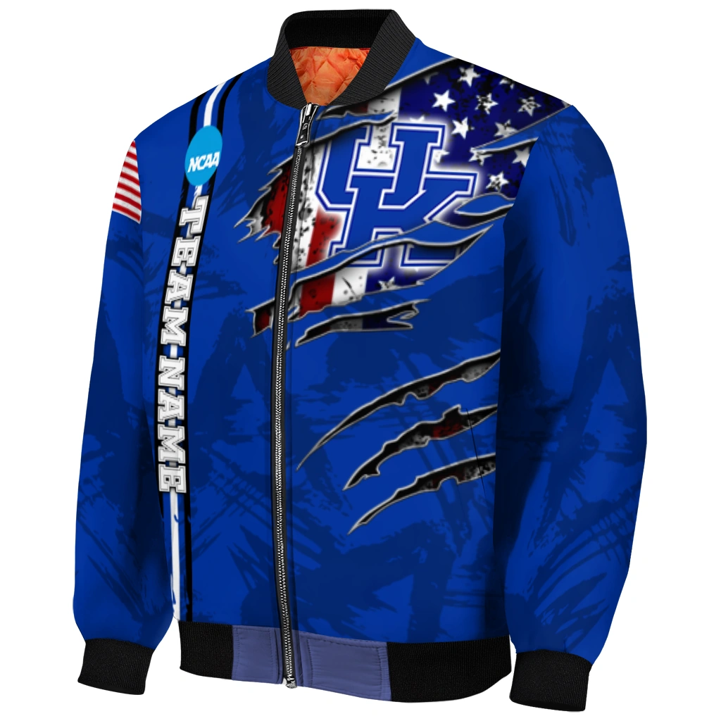 personalized kentucky wildcats usa flag claws blue bomber jacket fashion forward personalized kentucky wildcats usa flag claws blue bomber jacket fashion forward