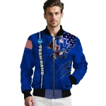 personalized kentucky wildcats usa flag claws blue bomber jacket best selling