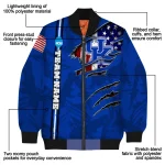personalized kentucky wildcats usa flag claws blue bomber jacket best selling
