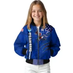 personalized kentucky wildcats usa flag claws blue bomber jacket best selling