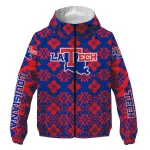 personalized la tech geometric blossom blue windbreaker jacket best selling