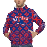 personalized la tech geometric blossom blue windbreaker jacket best selling