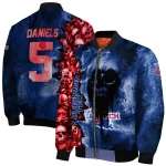 personalized la tech skull cluster blue bomber jacket best selling