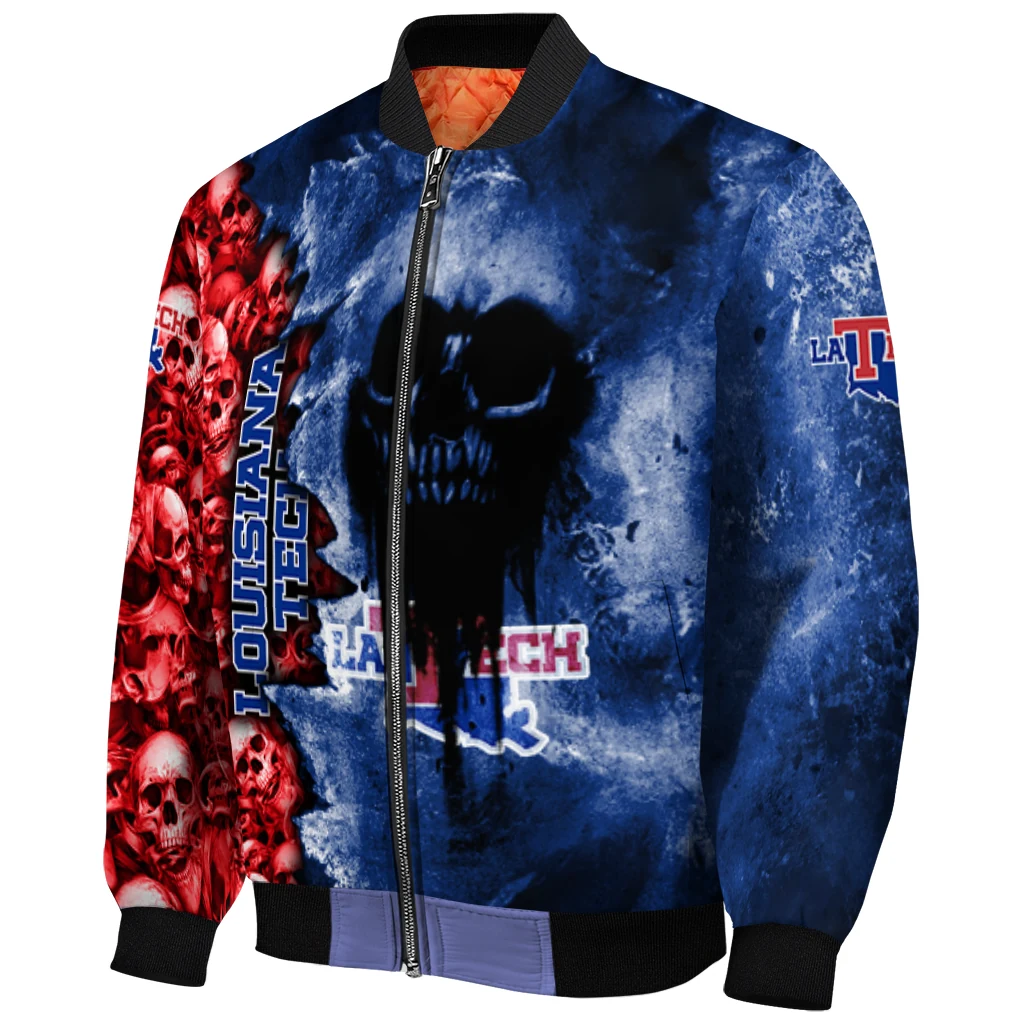 personalized la tech skull cluster blue bomber jacket fashion forward personalized la tech skull cluster blue bomber jacket fashion forward
