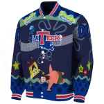 personalized la tech spongebob playtime blue varsity jacket best selling