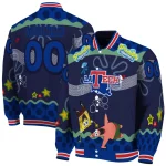 personalized la tech spongebob playtime blue varsity jacket best selling