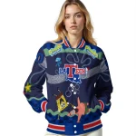 personalized la tech spongebob playtime blue varsity jacket best selling