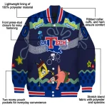 personalized la tech spongebob playtime blue varsity jacket best selling