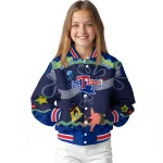 personalized la tech spongebob playtime blue varsity jacket best selling