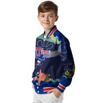 personalized la tech spongebob playtime blue varsity jacket best selling