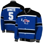 personalized la tech stripe statement blue black varsity jacket best selling