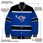 personalized la tech stripe statement blue black varsity jacket best selling