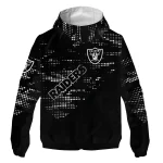 personalized las vegas raiders arrow matrix black windbreaker jacket best selling