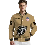 personalized las vegas raiders claw tear beige varsity jacket best selling