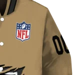 personalized las vegas raiders claw tear beige varsity jacket best selling
