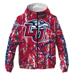 personalized liberty flames brushstroke pattern red windbreaker jacket best selling