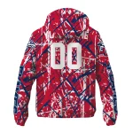 personalized liberty flames brushstroke pattern red windbreaker jacket best selling