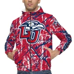personalized liberty flames brushstroke pattern red windbreaker jacket best selling