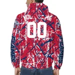 personalized liberty flames brushstroke pattern red windbreaker jacket best selling