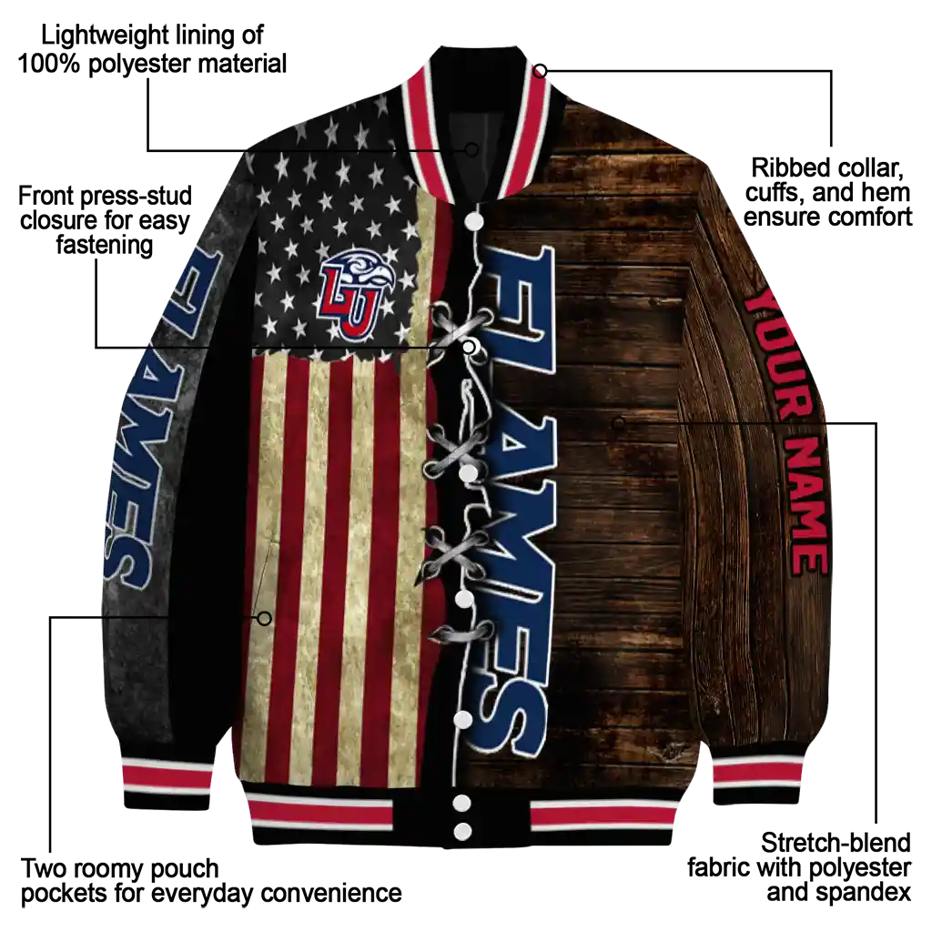 personalized liberty flames flag wood brown varsity jacket new arrival personalized liberty flames flag wood brown varsity jacket new arrival