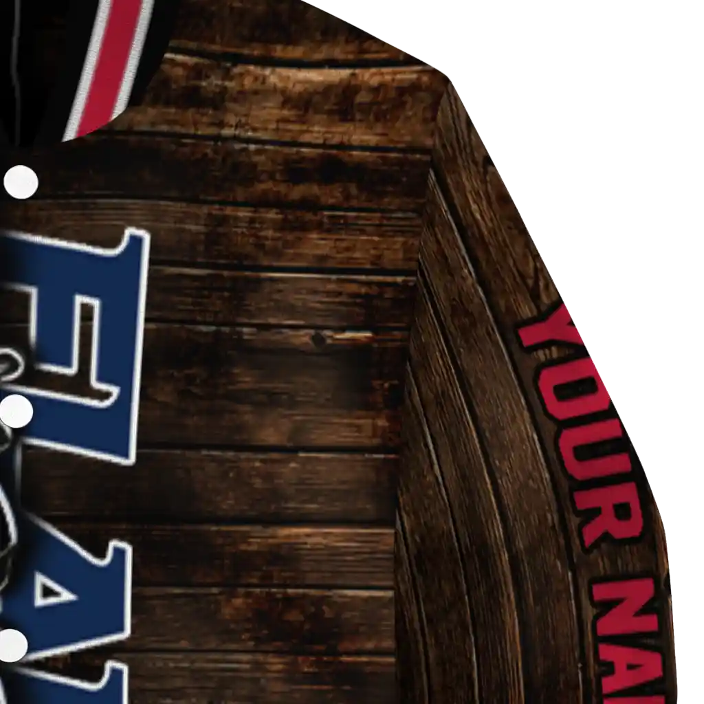 personalized liberty flames flag wood brown varsity jacket premium grade personalized liberty flames flag wood brown varsity jacket premium grade