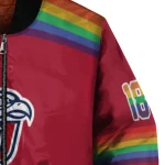 personalized liberty flames rainbow jersey number red bomber jacket best selling