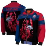 personalized liberty flames reaper hands red black bomber jacket best selling