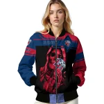 personalized liberty flames reaper hands red black bomber jacket best selling