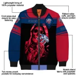 personalized liberty flames reaper hands red black bomber jacket best selling