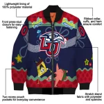 personalized liberty flames spongebob playtime red blue bomber jacket best selling