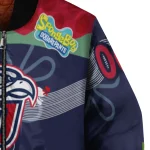 personalized liberty flames spongebob playtime red blue bomber jacket best selling