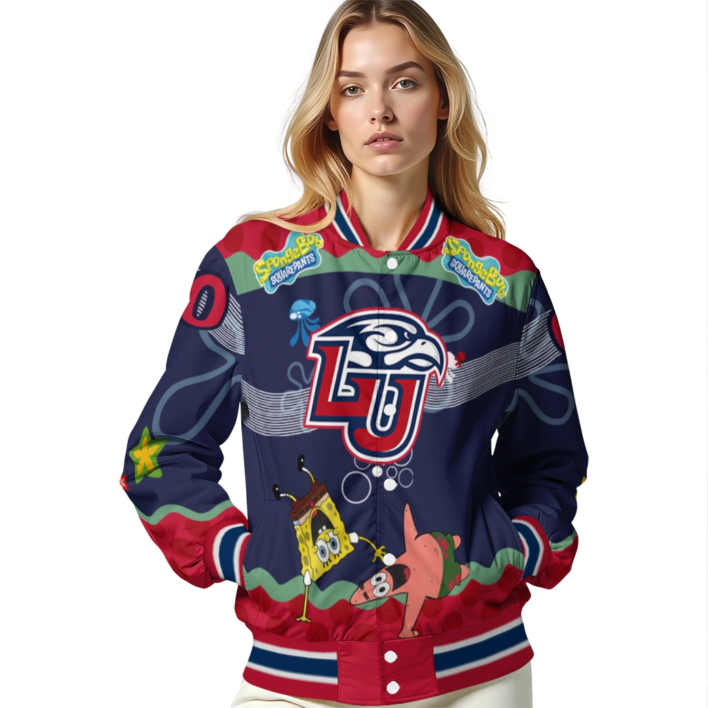 personalized liberty flames spongebob playtime red blue varsity jacket latest model personalized liberty flames spongebob playtime red blue varsity jacket latest model