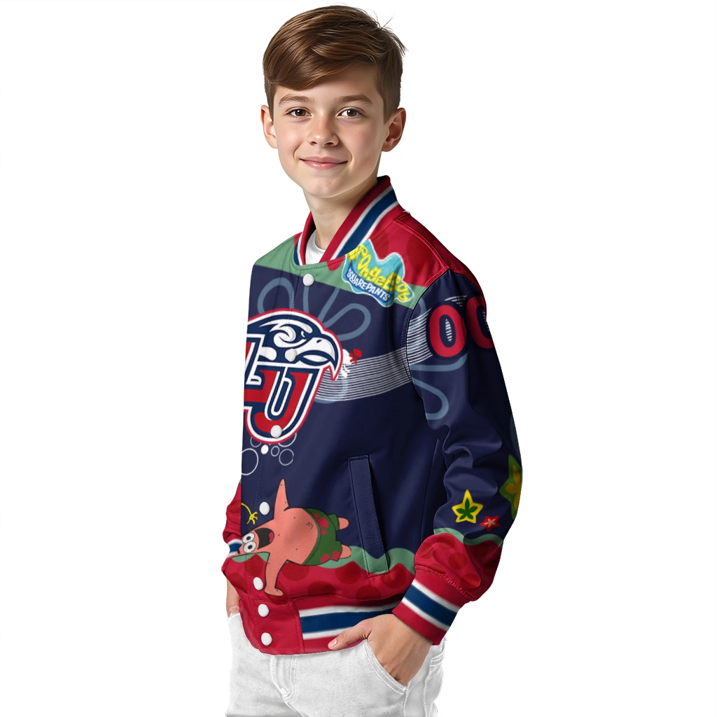 personalized liberty flames spongebob playtime red blue varsity jacket trendy personalized liberty flames spongebob playtime red blue varsity jacket trendy