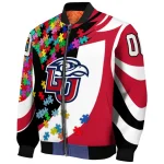 personalized liberty flames stars and stripes slashes red bomber jacket best selling