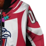 personalized liberty flames stars and stripes slashes red bomber jacket best selling
