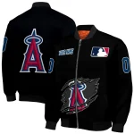 personalized los angeles angels claw fragment black bomber jacket best selling