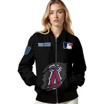 personalized los angeles angels claw fragment black bomber jacket best selling