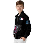 personalized los angeles angels claw fragment black bomber jacket best selling