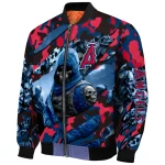 personalized los angeles angels skull horde blue bomber jacket best selling