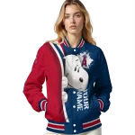 personalized los angeles angels snoopy head blue varsity jacket best selling