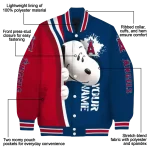 personalized los angeles angels snoopy head blue varsity jacket best selling