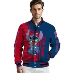 personalized los angeles angels stitch laughing blue varsity jacket best selling