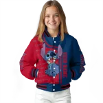 personalized los angeles angels stitch laughing blue varsity jacket best selling