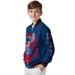 personalized los angeles angels stitch laughing blue varsity jacket best selling
