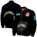 personalized los angeles chargers claw scratch black bomber jacket best selling