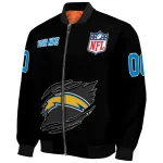 personalized los angeles chargers claw scratch black bomber jacket best selling