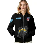 personalized los angeles chargers claw scratch black bomber jacket best selling