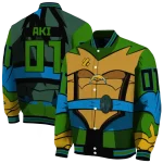 personalized los angeles chargers turtle armor varsity jacket best selling