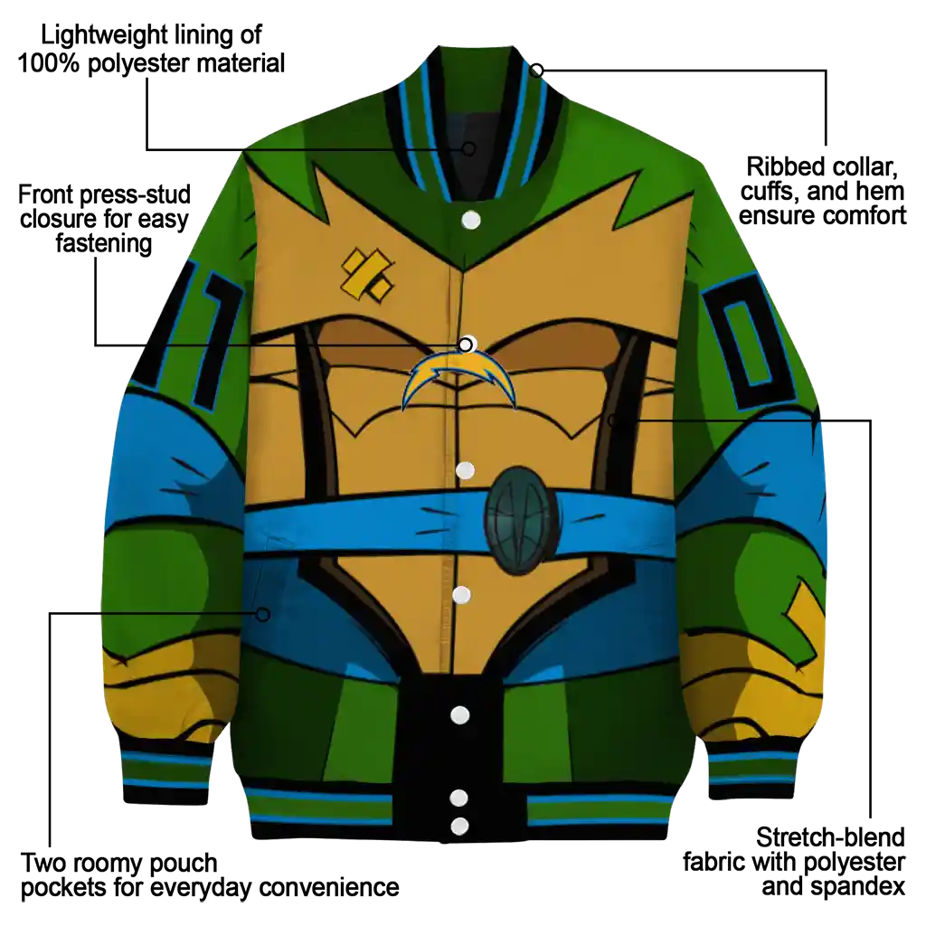 personalized los angeles chargers turtle armor varsity jacket new arrival personalized los angeles chargers turtle armor varsity jacket new arrival
