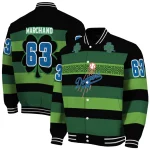 personalized los angeles dodgers clover green lines green black varsity jacket best selling